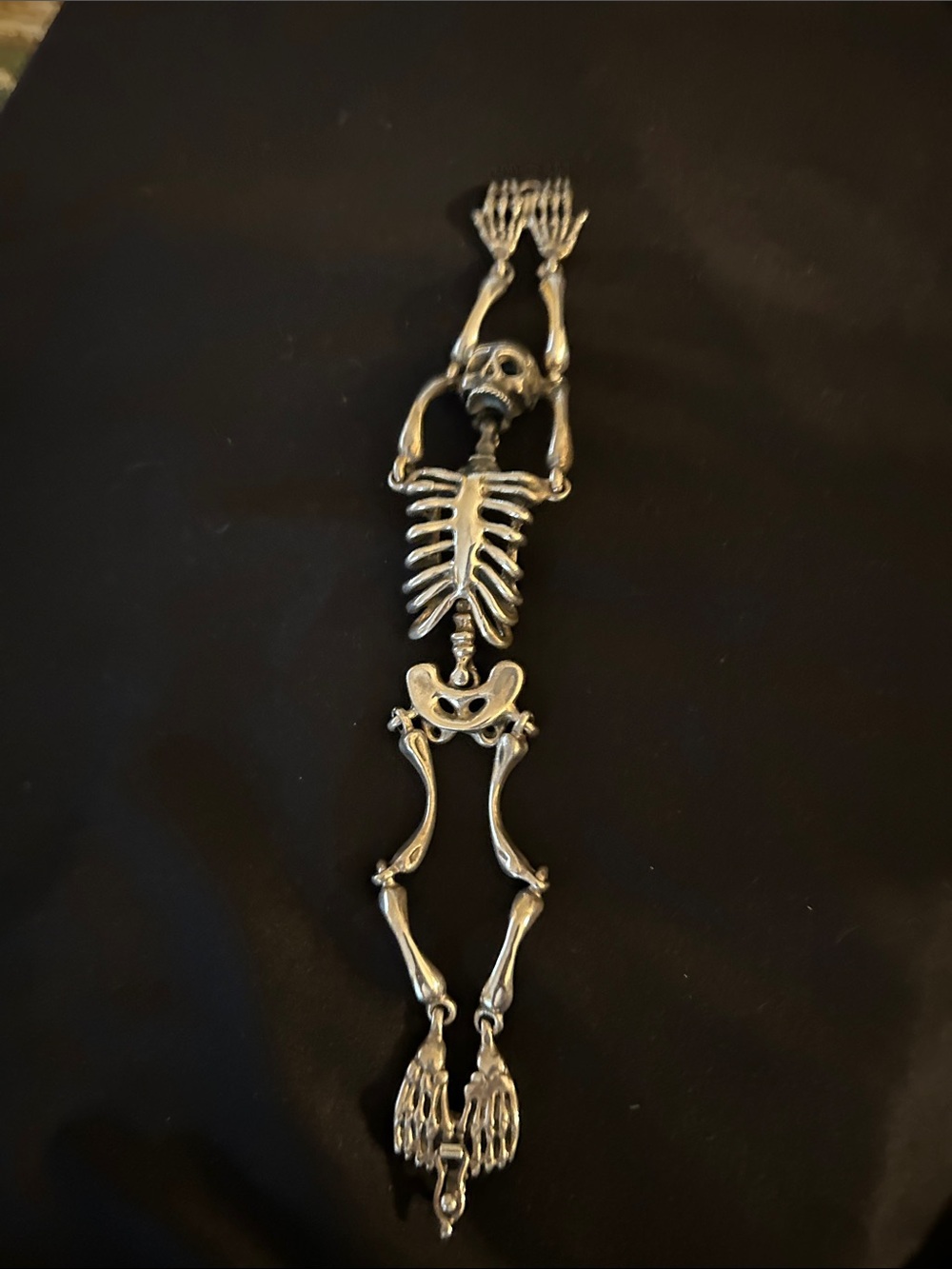 .950 Silver Handmade Skull Skeleton Bracelet